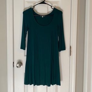Dark green dress.